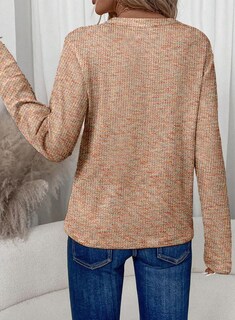 Foto 3 | Foto 3 | Top Dokotoo Para Mujer Tejido Gofrado Cuello En V Manga Larga Dorado Xl - Venta Internacional.