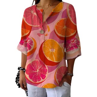 Foto 1 | Foto 1 | Camiseta Tipo Túnica Domirica Con Cuello En V Y Estampado Floral  Talla Grande - Venta Internacional.