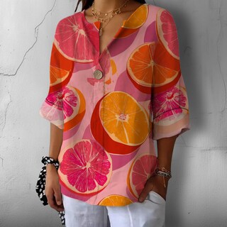 Foto 3 | Foto 3 | Camiseta Tipo Túnica Domirica Con Cuello En V Y Estampado Floral  Talla Grande - Venta Internacional.