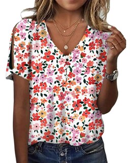 Foto 1 | Foto 1 | Blusa Hotyd De Algodón Con Estampado Floral Bohemio Para Mujer Talla Grande - Venta Internacional.