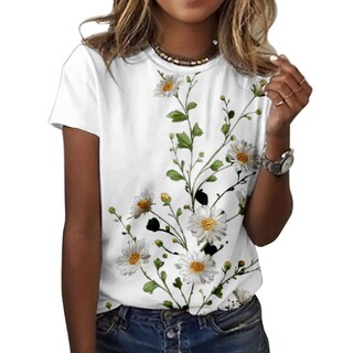 Foto 1 | Foto 1 | Camiseta Zocania Con Estampado Floral Para Mujer En Mezcla De Algodón - Venta Internacional.