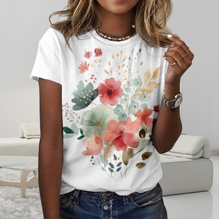 Foto 2 | Foto 2 | Camiseta Zocania Con Estampado Floral Para Mujer En Mezcla De Algodón - Venta Internacional.