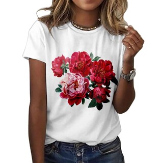 Foto 1 | Foto 1 | Camiseta Zocania Graphic Tees Para Mujer De Algodón Con Estampado Floral - Venta Internacional.