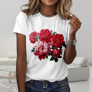 Foto 2 | Foto 2 | Camiseta Zocania Graphic Tees Para Mujer De Algodón Con Estampado Floral - Venta Internacional.