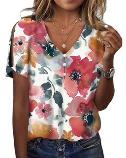 Foto 1 | Foto 1 | Top Tipo Túnica Hotyd Con Estampado Floral Bohemio Y Cuello En V Y Hombros Descubiertos - Venta Internacional.