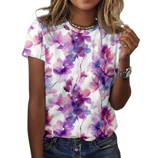 Foto 1 | Foto 1 | Camiseta Zocania Para Mujer Estilo Casual Mezcla De Algodón Y Estampado Floral - Venta Internacional.