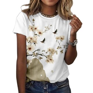 Foto 1 | Foto 1 | Camiseta Zocania Con Estampado Floral Para Mujer En Mezcla De Algodón - Venta Internacional.