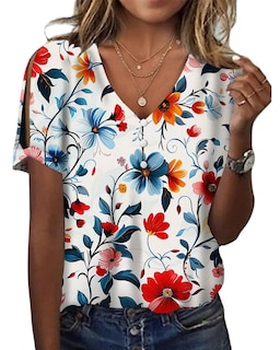 Foto 1 | Foto 1 | Blusa Hotyd Dressy Casual De Manga Corta De Verano Para Mujer - Venta Internacional.