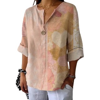 Foto 1 | Foto 1 | Camiseta Tipo Túnica Domirica Con Cuello En V Y Estampado Floral Talla Grande - Venta Internacional.