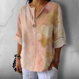 Foto 3 | Foto 3 | Camiseta Tipo Túnica Domirica Con Cuello En V Y Estampado Floral Talla Grande - Venta Internacional.