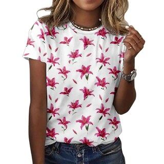 Foto 1 | Foto 1 | Camiseta Zocania Para Mujer Estilo Casual Mezcla De Algodón Y Estampado Floral - Venta Internacional.