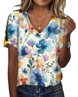 Foto 1 | Foto 1 | Top Hotyd Boho Con Estampado Floral Y Cuello En V Y Hombros Descubiertos Para Mujer - Venta Internacional.
