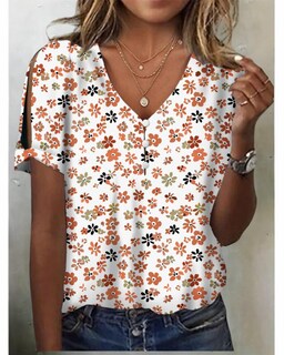 Foto 2 | Foto 2 | Tops Hotyd Para Mujer Algodón Estampado Floral Bohemio Cuello En V 2xl - Venta Internacional.