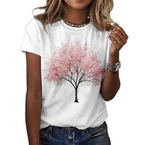 Camiseta Zocania Graphic Tees Para Mujer De Algodón Con Estampado Floral - Venta Internacional.