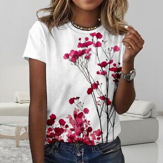 Foto 2 | Foto 2 | Camiseta Zocania Graphic Tees Para Mujer De Algodón Con Estampado Floral - Venta Internacional.