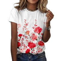 Camiseta Zocania Graphic Tees Para Mujer De Algodón Con Estampado Floral - Venta Internacional.