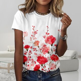 Foto 2 | Foto 2 | Camiseta Zocania Graphic Tees Para Mujer De Algodón Con Estampado Floral - Venta Internacional.