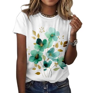 Foto 1 | Foto 1 | Camiseta Zocania Graphic Tees Para Mujer De Algodón Con Estampado Floral - Venta Internacional.