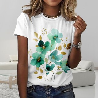 Foto 2 | Foto 2 | Camiseta Zocania Graphic Tees Para Mujer De Algodón Con Estampado Floral - Venta Internacional.
