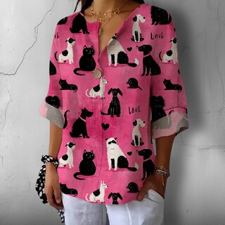 Foto 3 | Foto 3 | Camiseta Tipo Túnica Domirica Con Cuello En V Y Estampado Floral Talla Grande - Venta Internacional.