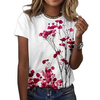 Foto 1 | Foto 1 | Camiseta Zocania Con Estampado Floral Para Mujer En Mezcla De Algodón - Venta Internacional.