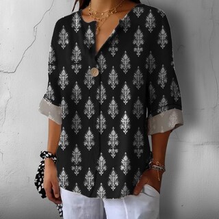 Foto 3 | Foto 3 | Camiseta Domirica Summer Dressy Con Cuello En V Y Estampado Floral Para Mujer - Venta Internacional.