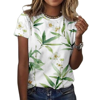 Foto 1 | Foto 1 | Camiseta Zocania Para Mujer  Estilo Casual  Mezcla De Algodón Y Estampado Floral - Venta Internacional.