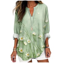 Top Tipo Túnica Marsvovo Verde Con Estampado Floral Y Cuello En V Para Mujer 4xl - Venta Internacional.