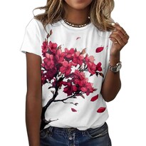 Camiseta Zocania Graphic Tees Para Mujer De Algodón Con Estampado Floral - Venta Internacional.