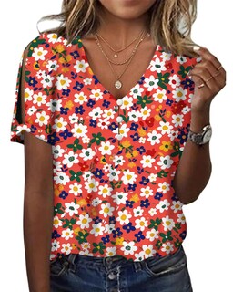 Foto 1 | Foto 1 | Blusa Hotyd De Algodón Con Estampado Floral Bohemio De Verano Para Mujer - Venta Internacional.