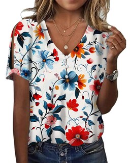 Foto 1 | Foto 1 | Camisas Hotyd De Manga Corta Para Mujer Verano Bohemio Floral - Venta Internacional.