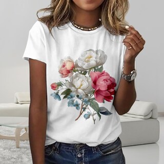 Foto 2 | Foto 2 | Camiseta Zocania Con Estampado Floral Para Mujer En Mezcla De Algodón - Venta Internacional.