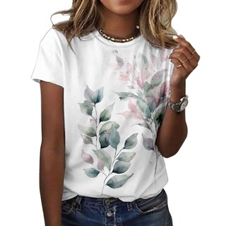 Foto 1 | Foto 1 | Camiseta Zocania Para Mujer Estilo Casual Mezcla De Algodón Y Estampado Floral - Venta Internacional.