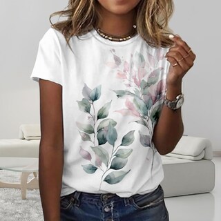 Foto 2 | Foto 2 | Camiseta Zocania Para Mujer Estilo Casual Mezcla De Algodón Y Estampado Floral - Venta Internacional.