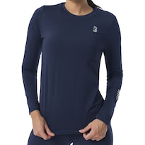 Playera Deportiva Black Secret Manga Larga Dry-Fit Azul Marino para Mujer