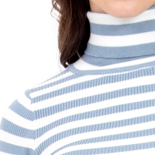 Foto 4 | Foto 4 | Playera Quarry a Rayas con Cuello Alto Azul para Mujer