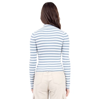 Foto 3 | Foto 3 | Playera Quarry a Rayas con Cuello Alto Azul para Mujer