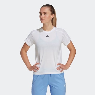 Foto 4 | Foto 4 | Playera Aeroready Train Essentials Minimal Branding Cuello Redondo Adidas Blanco Mujer