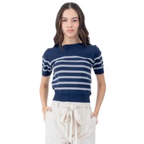 Playera Para Mujer Quarry Manga Corta Con Rayas