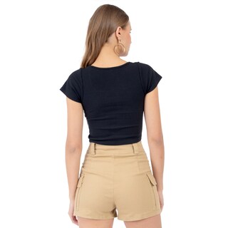 Foto 3 | Foto 3 | Playera Cuello Abierto Manga Corta Para Mujer Quarry Color Negro