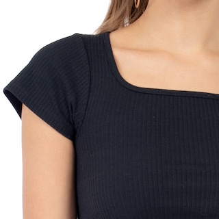 Foto 4 | Foto 4 | Playera Cuello Abierto Manga Corta Para Mujer Quarry Color Negro