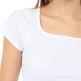 Foto 4 | Foto 4 | Playera Cuello Abierto Manga Corta Para Mujer Quarry Color Blanco