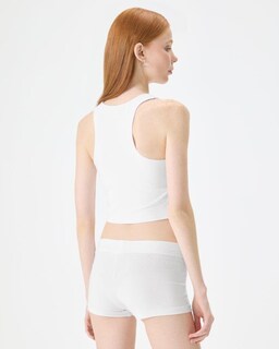Foto 3 | Foto 3 | Camiseta Sin Mangas Florence By Mills Con Cuello Alto Y Lados Brillantes, Blanca - Venta Internacional.