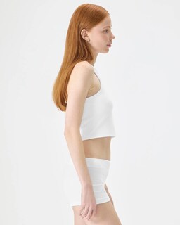 Foto 4 | Foto 4 | Camiseta Sin Mangas Florence By Mills Con Cuello Alto Y Lados Brillantes, Blanca - Venta Internacional.