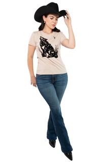 Foto 5 | Foto 5 | Playera Yellowstone Lobo Terciopelo Arena