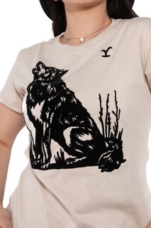 Foto 7 | Foto 7 | Playera Yellowstone Lobo Terciopelo Arena
