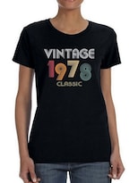 Playera Smartprintsink color Negro para Mujer Vintage 1978