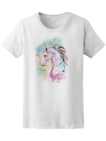 Playera Smartprintsink para Mujer - Unicornio En Acuarelas