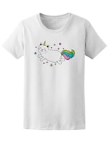 Playera Smartprintsink Mujer con Diseño de Gatito Unicornio