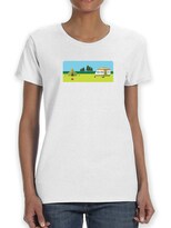 Playera Smartprintsink color Blanco para Mujer Ilustración Zona de Campamento